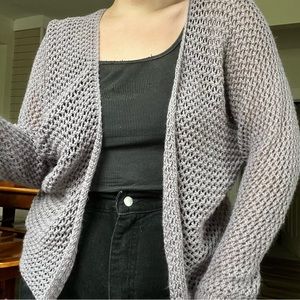 Lilac Purple Crocheted Cardigan